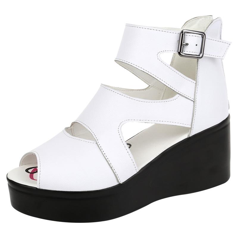 Fashion GKTINOO Women Flat Platform Sandals 2025 Summer Genuine Leather Handmade Shoes Women Summer Sandals Slip on Ladies Shoes Sandal