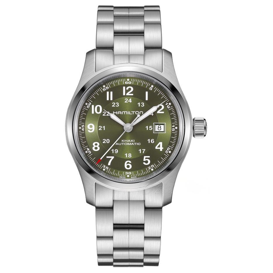 Hamilton Khaki Field Series Little Red Riding Hood Automatic Mechanical Movement Watch Swiss Watch 42mm Green Dial Stainless Steel Strap H70605160