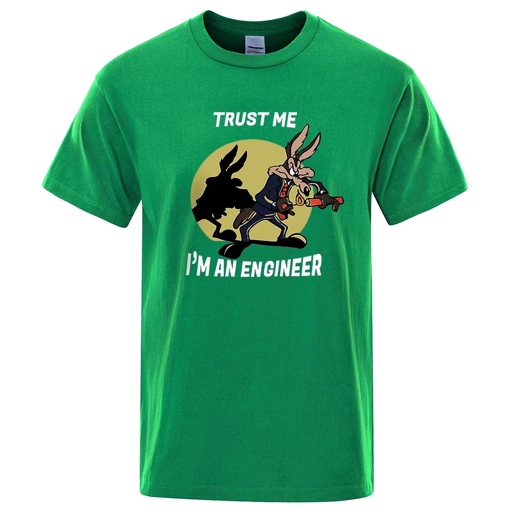 BenberFashion Geloof me ik ben een ingenieur T-shirt voor heren puur katoen vintage T-shirt ronde hals engineering T-shirts klassieke herenkleding oversized 2XL