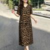 ZANZEA Women Casual V-Neck Loose Half Sleeve Leopard Print Dress