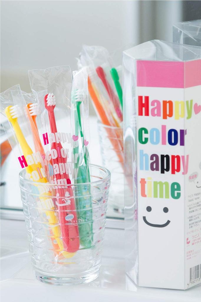L APIS: Lapis Infant Toothbrush, Dentist Recommended, Happy Colors, 11 Colors, Animal Pattern, Safe Design for Baby Teeth, Gift, Educational, Colored