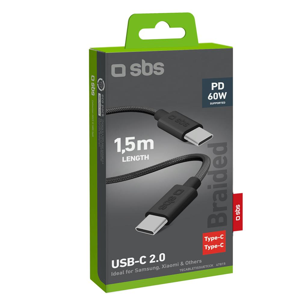 Usb-C 60W Braided Cable 1.5M - Black