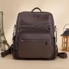 Contrast Color Women Soft Leather Tassel Backpack Simple Outdoor Travel Backpack