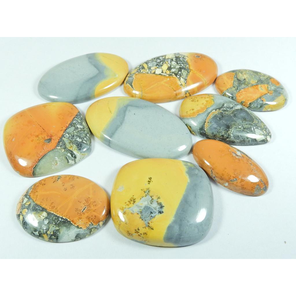 31-45MM Natural Malingano Jasper Mix Cabochon Loose Gemstone 9Pcs Lot 440Cts SY-365