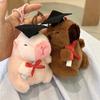 Plush Capybara Keychain Funny Stuffed Animal Capybara Doll Pendant Kawaii Backpack Decor Ornament Graduation Birthday Gift