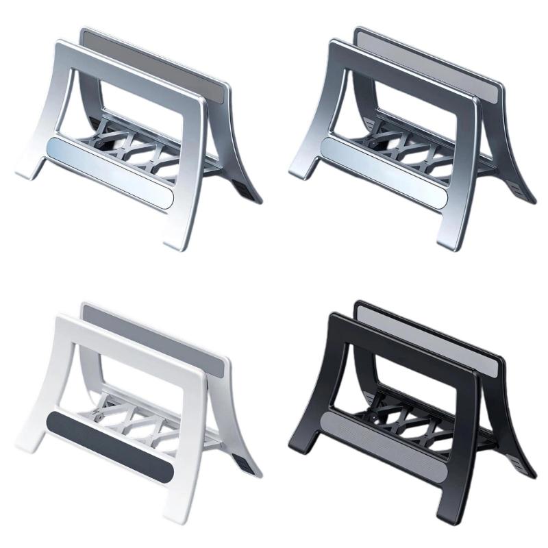 Universal Laptop Tablets Vertical Stand Holder With AntiSlip Silicone For Pad Desktop Organization And Better Cooling