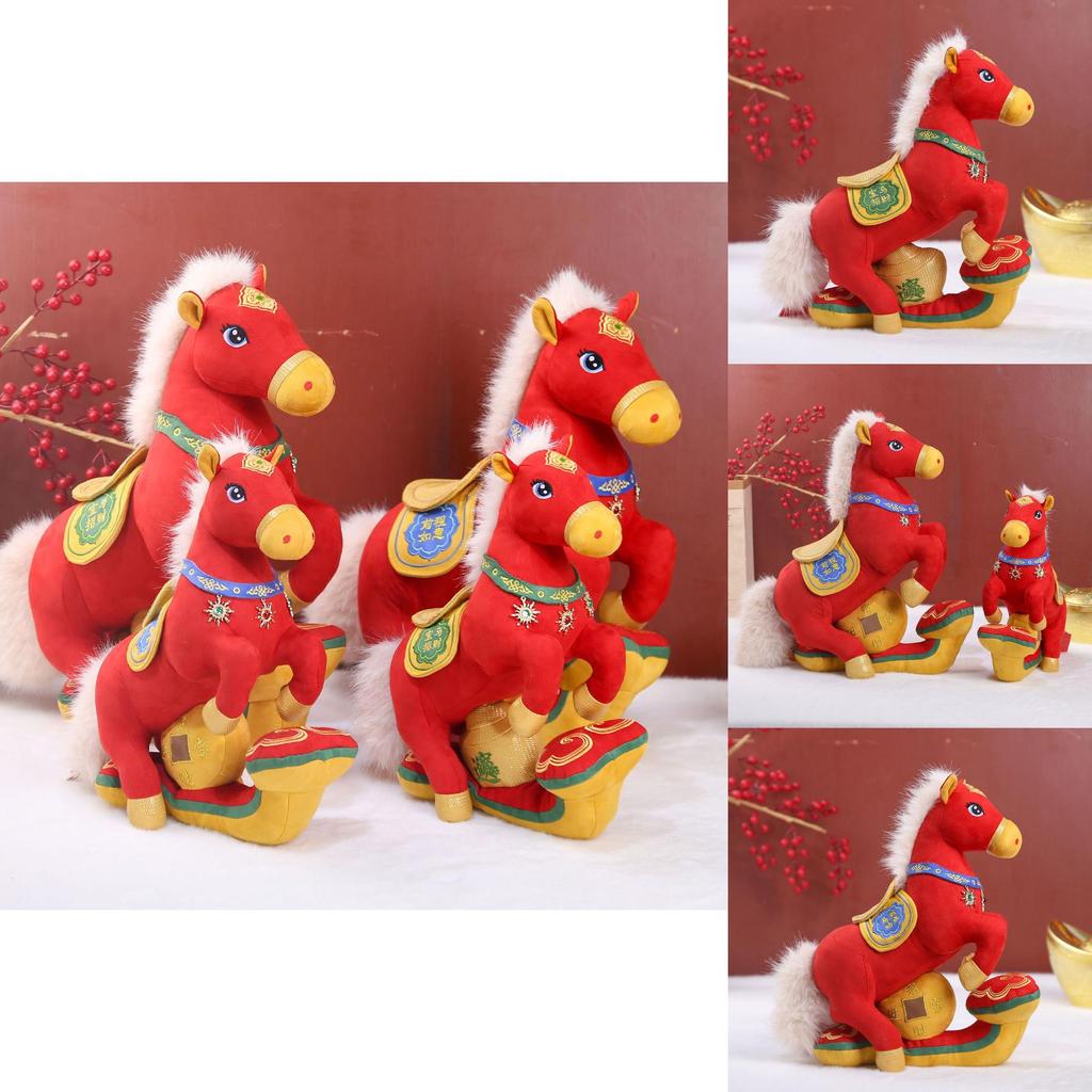 Horse Year Lucky Plush Toy With Short Pile Fabric For New Year Gift Collectors