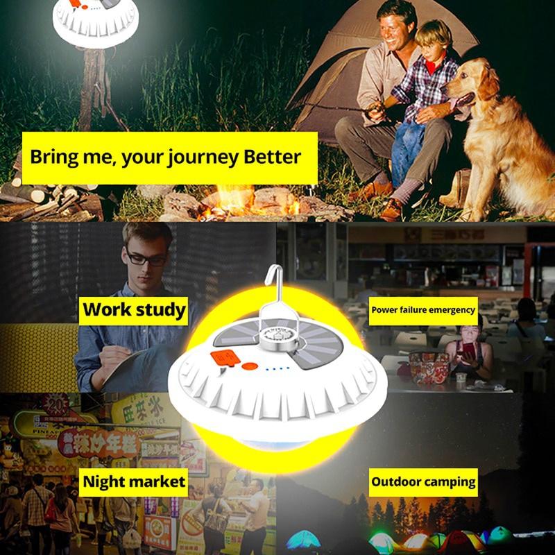 Portable 300W Super Bright LED Bulb Solar Lamp Rechargeable Remote Control Outdoor Camping Lantern Emergency Night Camping Home