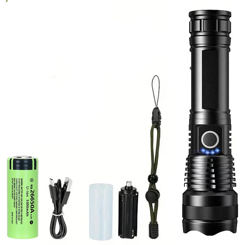 Rechargeable Flashlights High Power LED Tactical Flashlight Super Bright Handheld Hunting Torch Light for Emergency Hiking