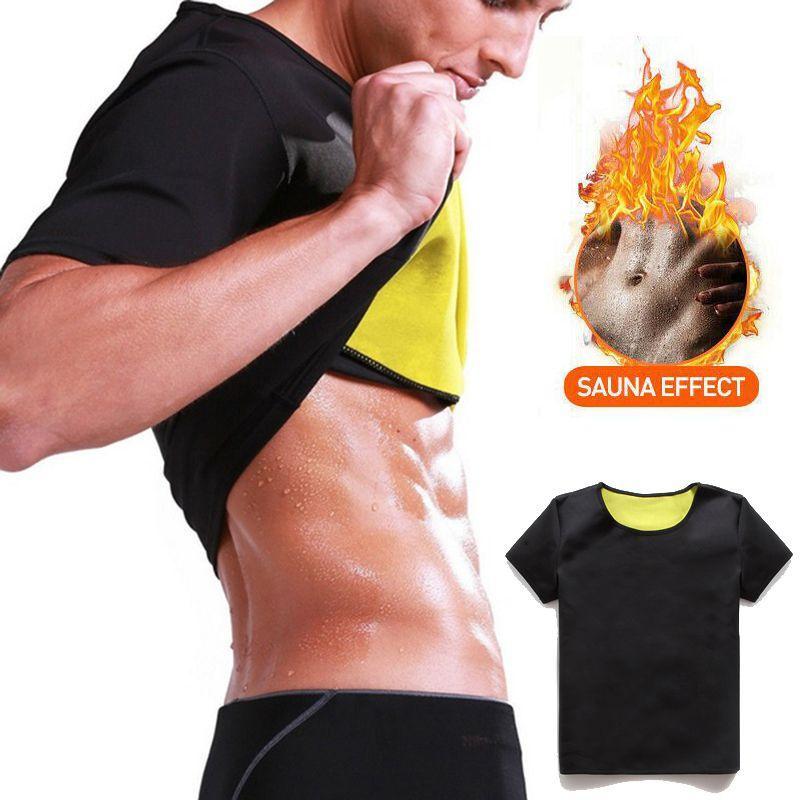 Neoprene Mens Gym Vest Sauna Ultra Sweat Tshirt Body Shaper Cincher Slimming