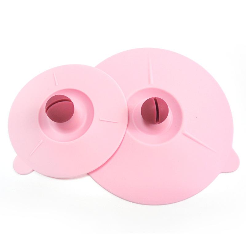 Food Grade Silicone Cup Lid Spoon Rest Household Sealed Leak-Proof Tea Coffee Mug Cup Cover Cute Drinking Accessories