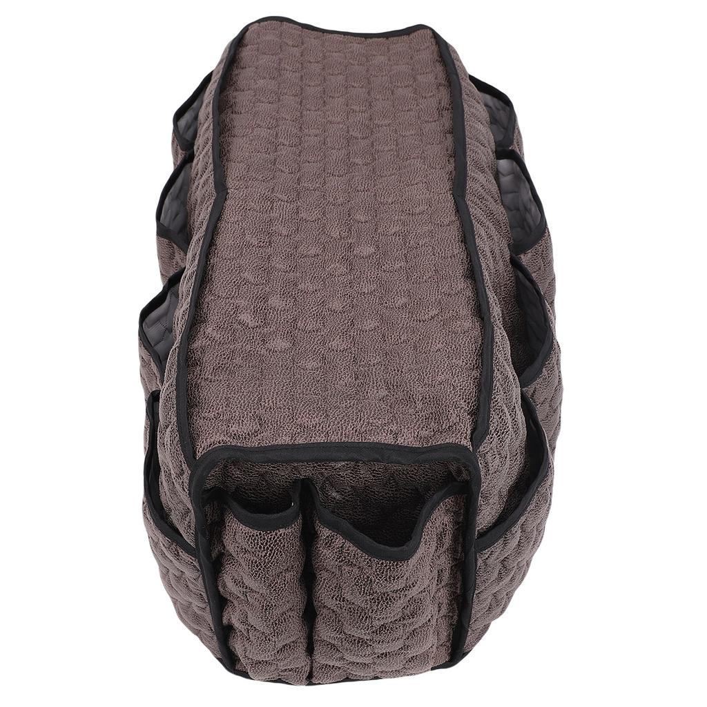 Sofa Armrest Bag Coffee Color Imitation Leather Multifunctional Couch Armrest Storage Bag for Remote Control Phone