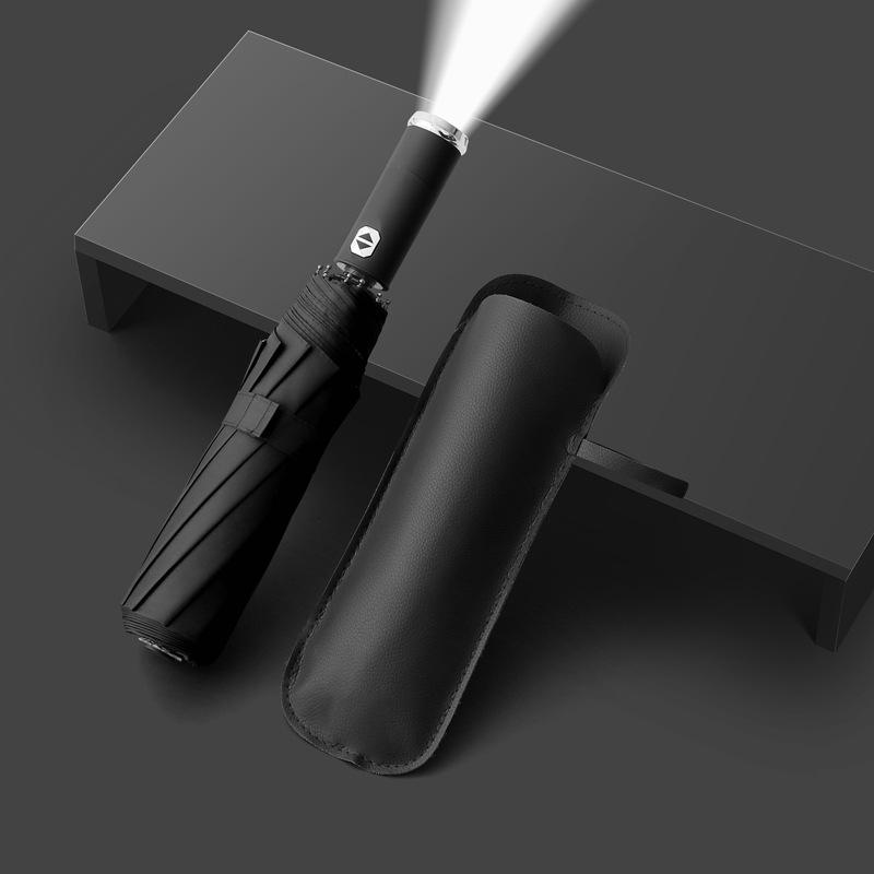 Rotatably Adjustable LED Flashlight Umbrella, Oversized Folding Wind-resistant Car Business Umbrella, Advertising Gift Umbrella