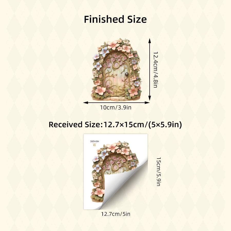 Creative Wooden Door "Portal To Another World" Self-Adhesive Wall Stickers, Small Size Skirting Board Decals for Home Decoration