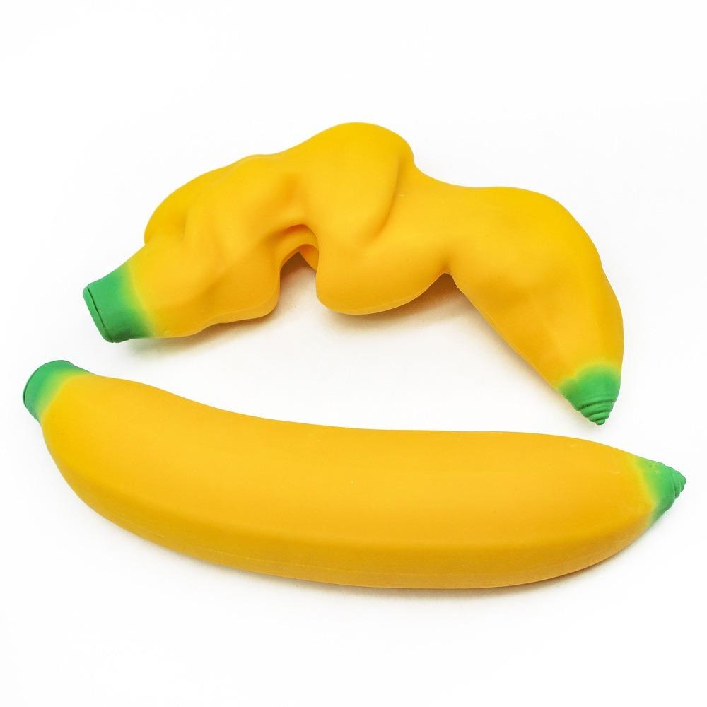 

1pc Simulated Banana Squishy Toy, Slow Rising Soft Squeeze Stress Ball, Novelty Sensory Fidget Toy for Anxiety Relief жовтий