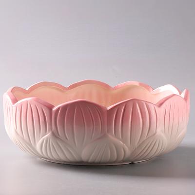 Ceramic Flowerpot Narcissus Flower Pot Bottom Without Holes Water Lily Ceramic Bowl Hydroponic Vessels 1pcs Home Decoration