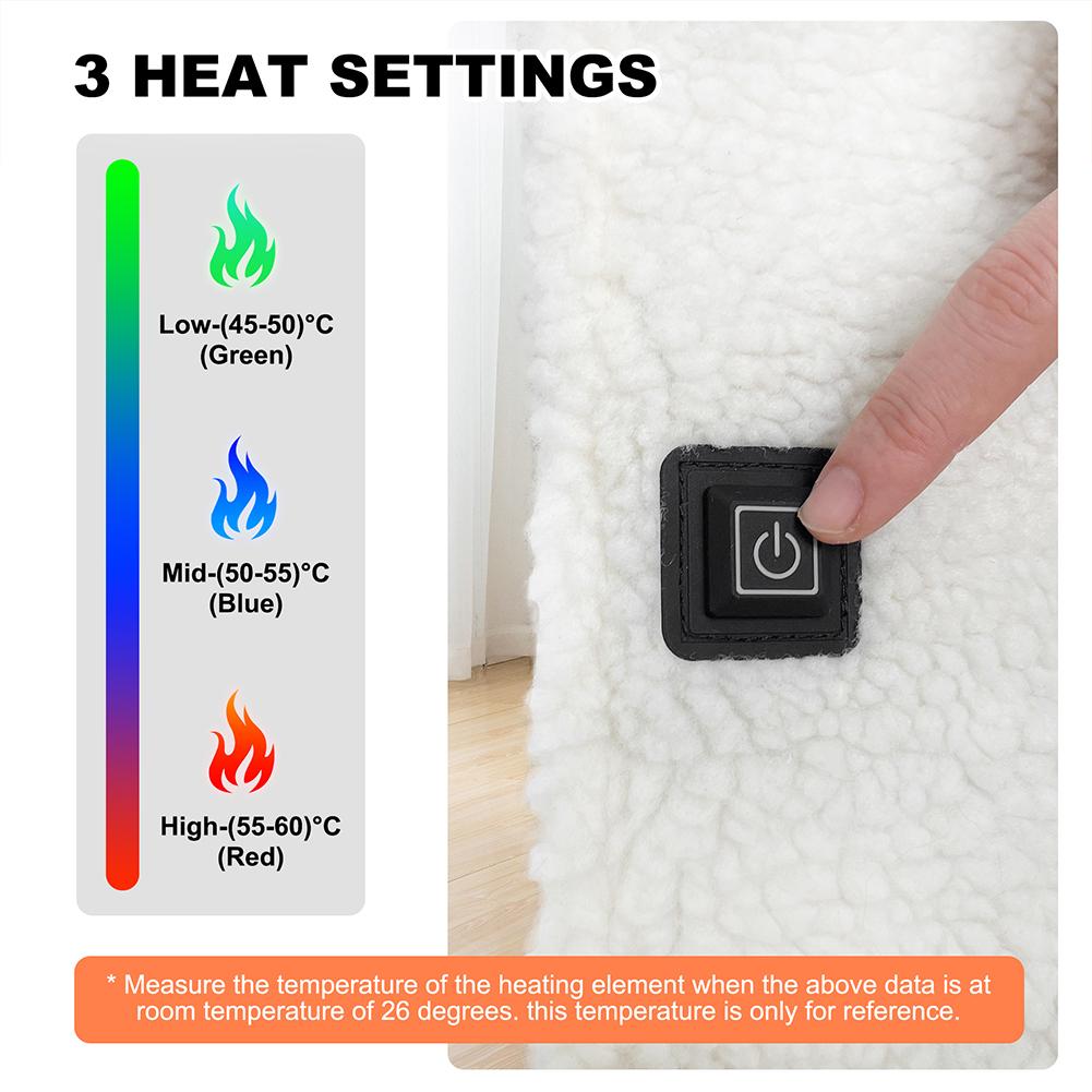 2 Zones Heating Electric Heated Seat Cushion 3 Levels Outdoor Waterproof Warm Seat Pad Winter Camping Thermal Seat Cushion