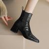 Women's shoes British Martin boots autumn and winter new retro single boots Chelsea thick heel square head short boots women
