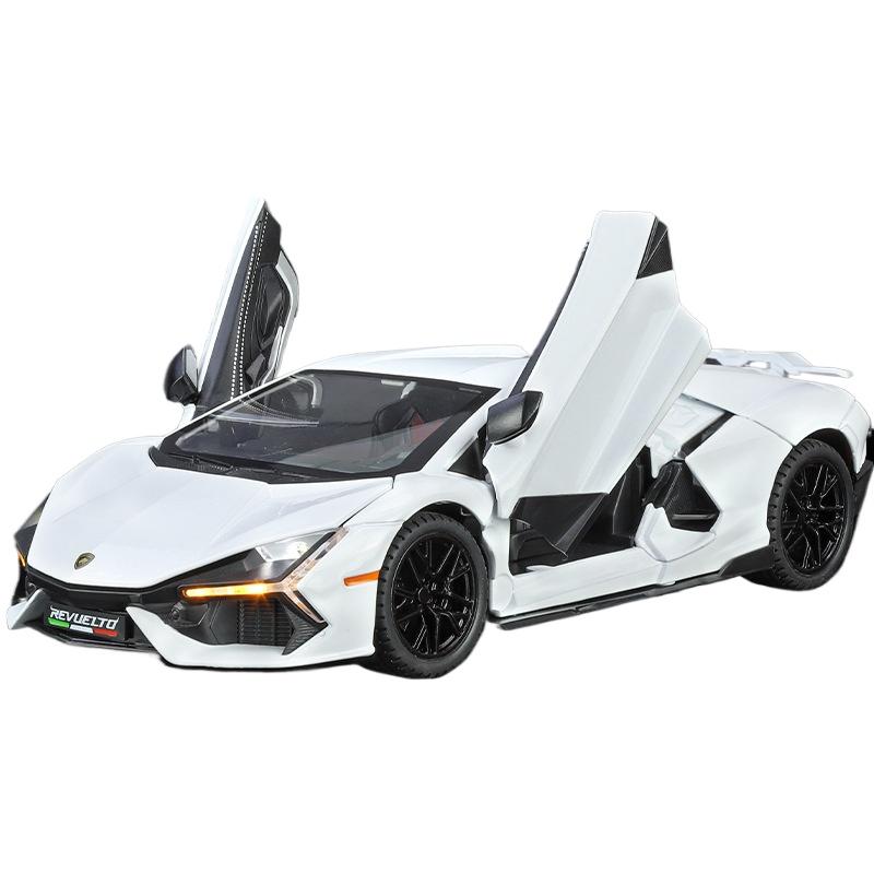 1/24 קנה מידה למבורגיני רוולטו גרסת מכונית רחוב מכונית ספורט סגסוגת מתכת דגם מכונית יצוקה צליל ואור צעצועי ילדים לבנים מתנות