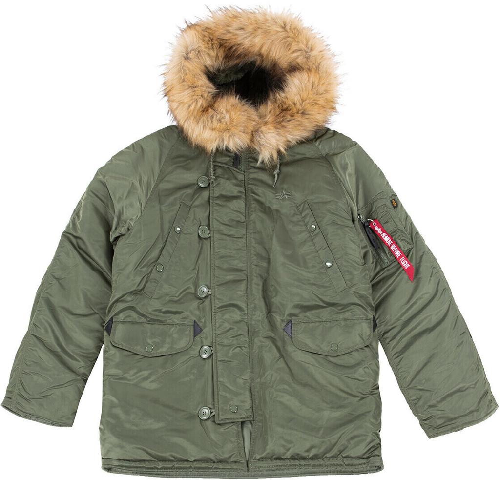 Зимняя куртка Alpha Industries N3B Fliegerparka (100106) зеленая (100106-01)