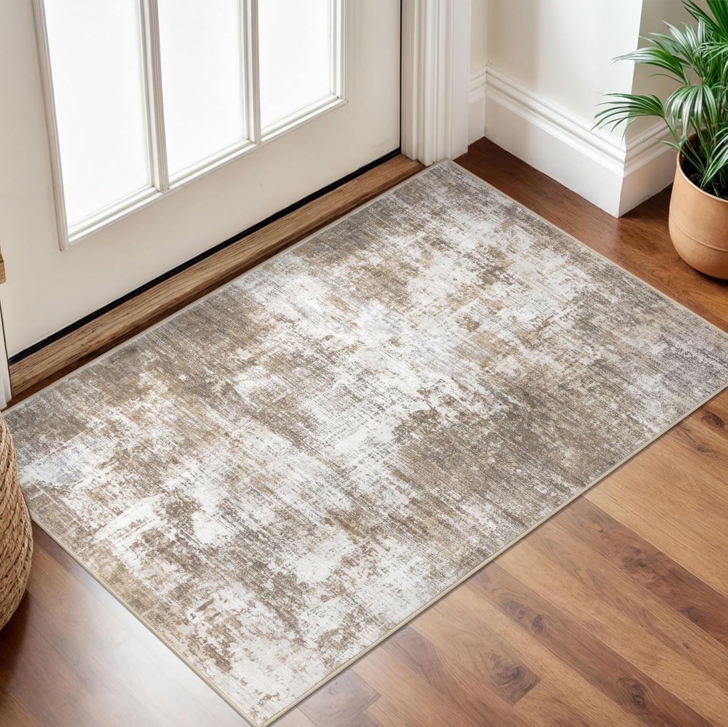 

Small Abstract Blue Rust Color Printed Carpet Mat Rug Washable Non Slip Home Decor for Entryway Indoor Foyer Front Door Sink 40X60CM