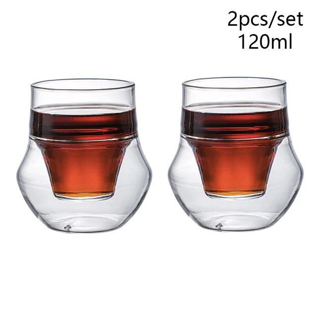 120/250/335ml Ceașcă de Sticlă cu Strat Dublu cu Ureche de Agățat Ceașcă de Cafea Espresso Anti-opărire Lapte Brandy Vin Ceașcă de Ceai Set de Căni Transparente 1/2 buc