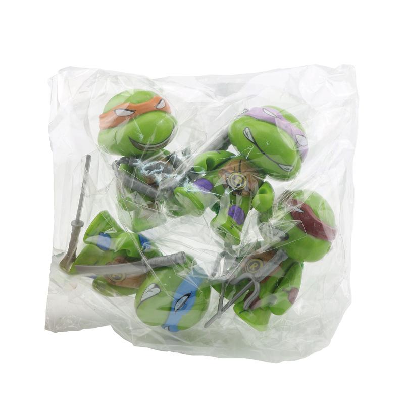 4Pcs/Set Kawaii Teenage Mutant Ninja Turtles Michelangelo Donatello Action Figure Car Ornaments Decor Tmnt Model Kids Hobby Toys