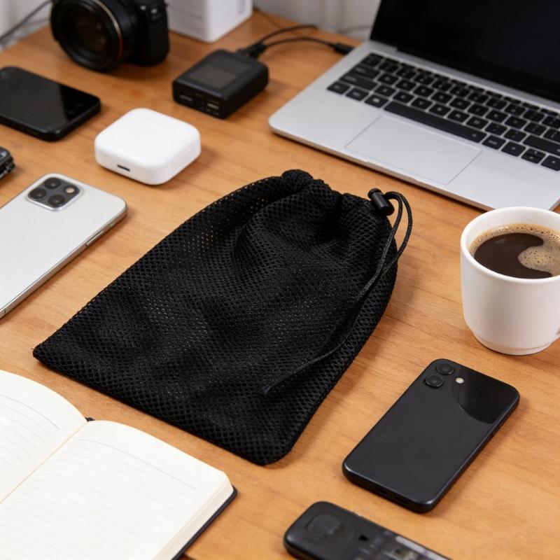 Breathable Mesh Organiser Pouch for Sports Camera Gear Nylon Camera Accessories Storage Bag for Travel Adventure