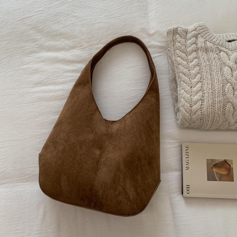 Women's Suede Hobo Bag Soft Shoulder Tote Handbag Casual Everyday Large Capacity Fashion Crossbody Bag