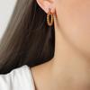 French Niche Elegant Geometric Titanium Steel Gold-Plated O-Shaped Earrings with Twisted Design and Bright Finish