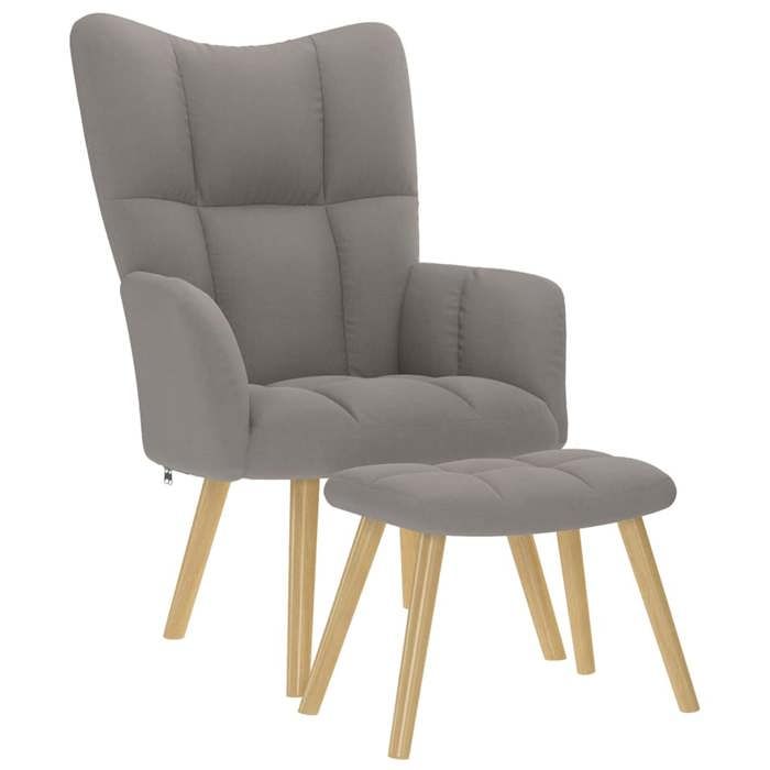 VidaXL Chaise de relaxation avec repose-pied Taupe Tissu, chaise, fauteuil relax, fauteuil relax en tissu, chaise de salon, 4016784