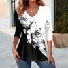 Summer New Fashion Women's Casual Long-sleeved Printed T-shirt