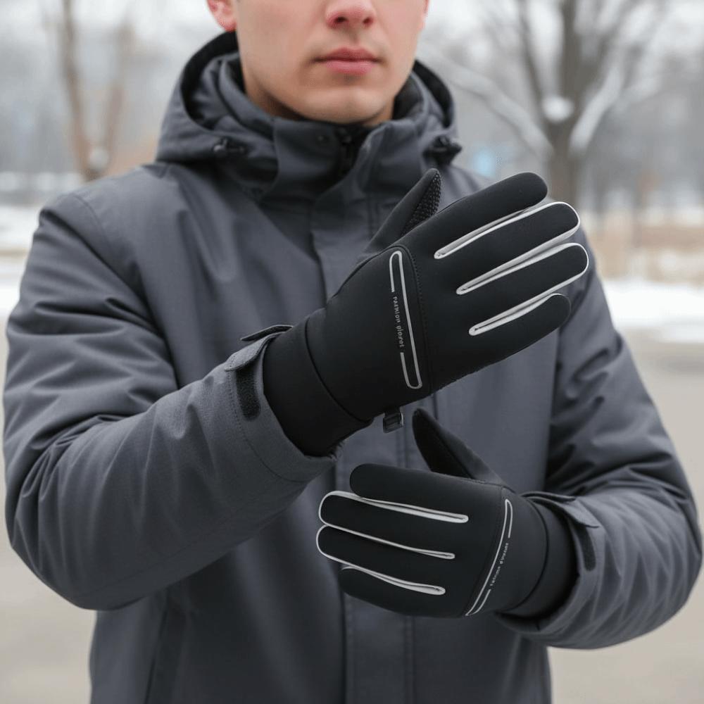Solid Color Cycling Gloves Full Finger Sports Mittens Fashion Winter Warm Gloves Cycling