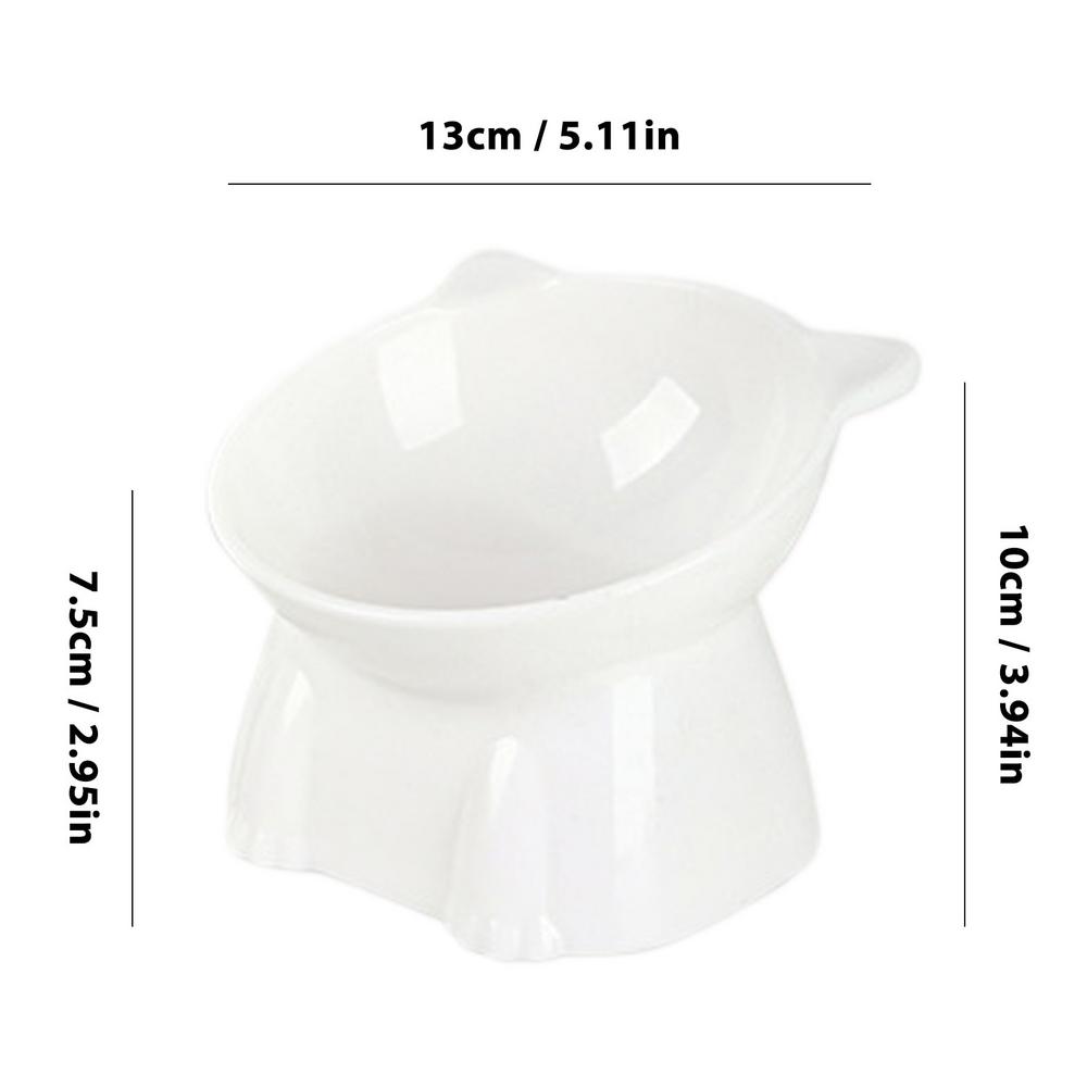High Foot Pet Bowl Raised Tilted Cat Bowl Washable Plastic Combination Anti Tipping Drinking Water Non Slip for Cats Dogs