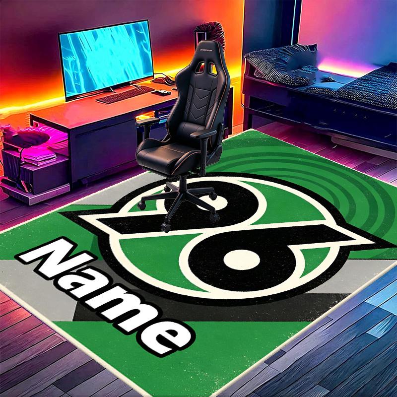 Custom Name Personalized Hannover 96 Football Print Carpet, Versatile Home Decor Rug, for Playroom, Apartment, Balcony, Entryway, Hallway Gift