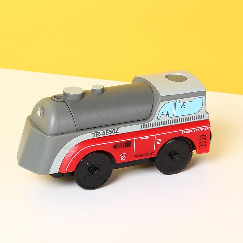 Kids RC Electric Train Set Locomotive Magnetic Train Diecast Slot Toy Fit for Wooden Train Railway Track Toys for Children Gifts