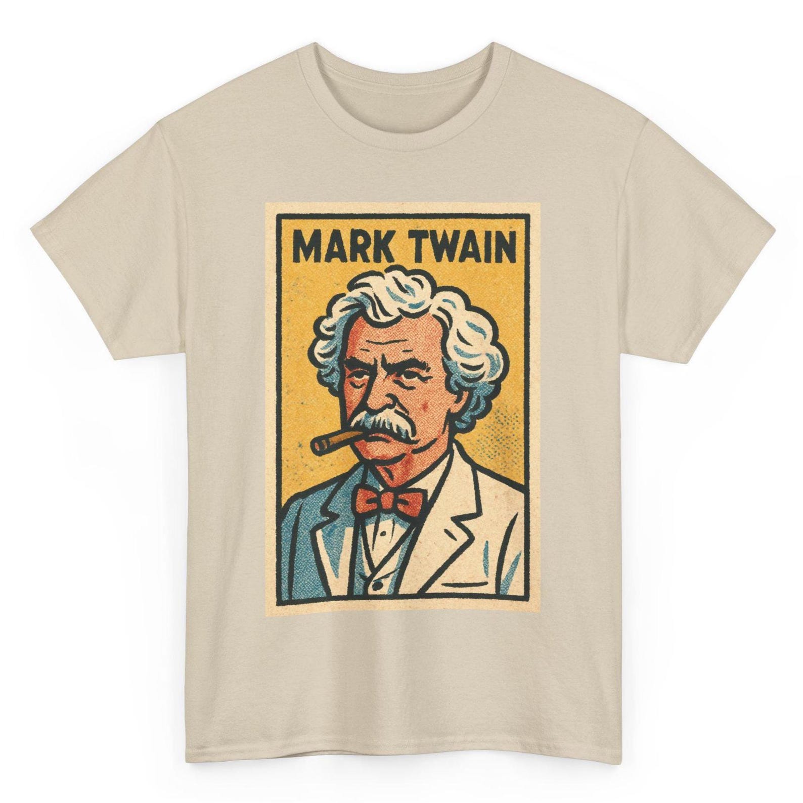 Mark Twain Retro Comic T-Shirt: Literary Humor Graphic Tee L