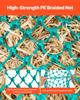Hay Nets for Horses, 4PCS, 0.9 m Extended Length, 38 x 38 mm Holes, PE Material, with Four Carabiner Hooks, Hanging Slow Feed Hay Nets for Horses,