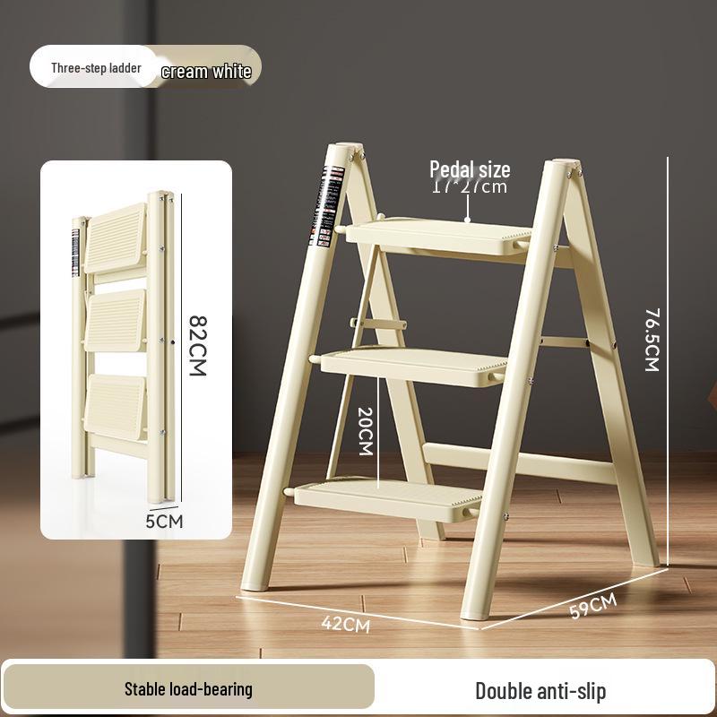 Folding A-Frame Ladder: Multifunctional, Thickened, 3-4 Step Indoor Ladder & Flower Stand