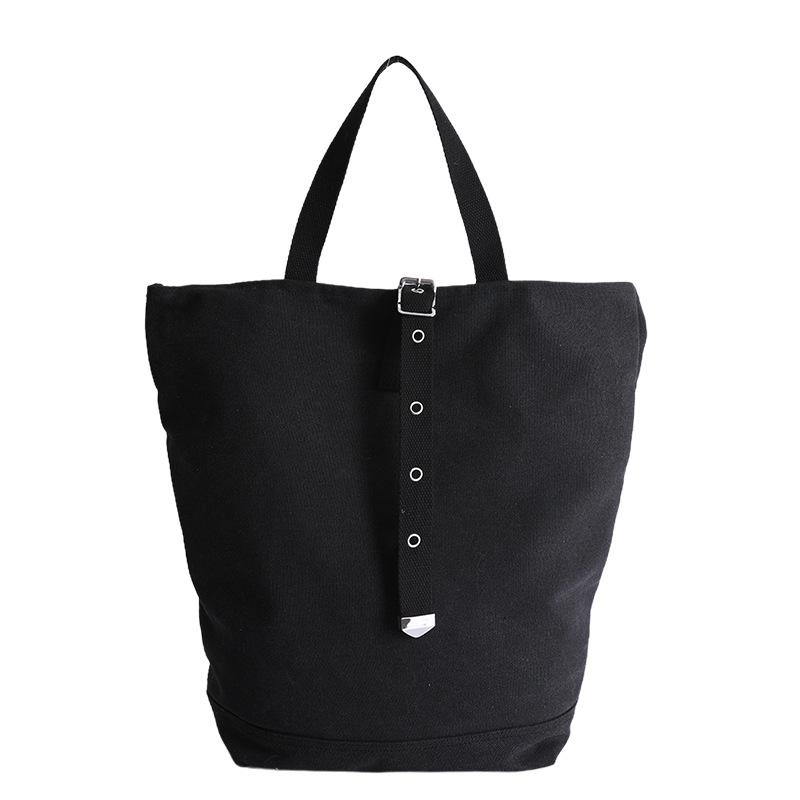 

Retro commuter canvas bag large capacity casual versatile shoulder bag lazy wind tote bag fashion shopping cloth bag чорний