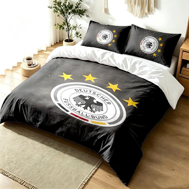 Germany national football team 3pc Duvet Cover Set Simple Modern Bedding Set Wrinkle Resistant Soft Fabric All Season Use a perfect gift