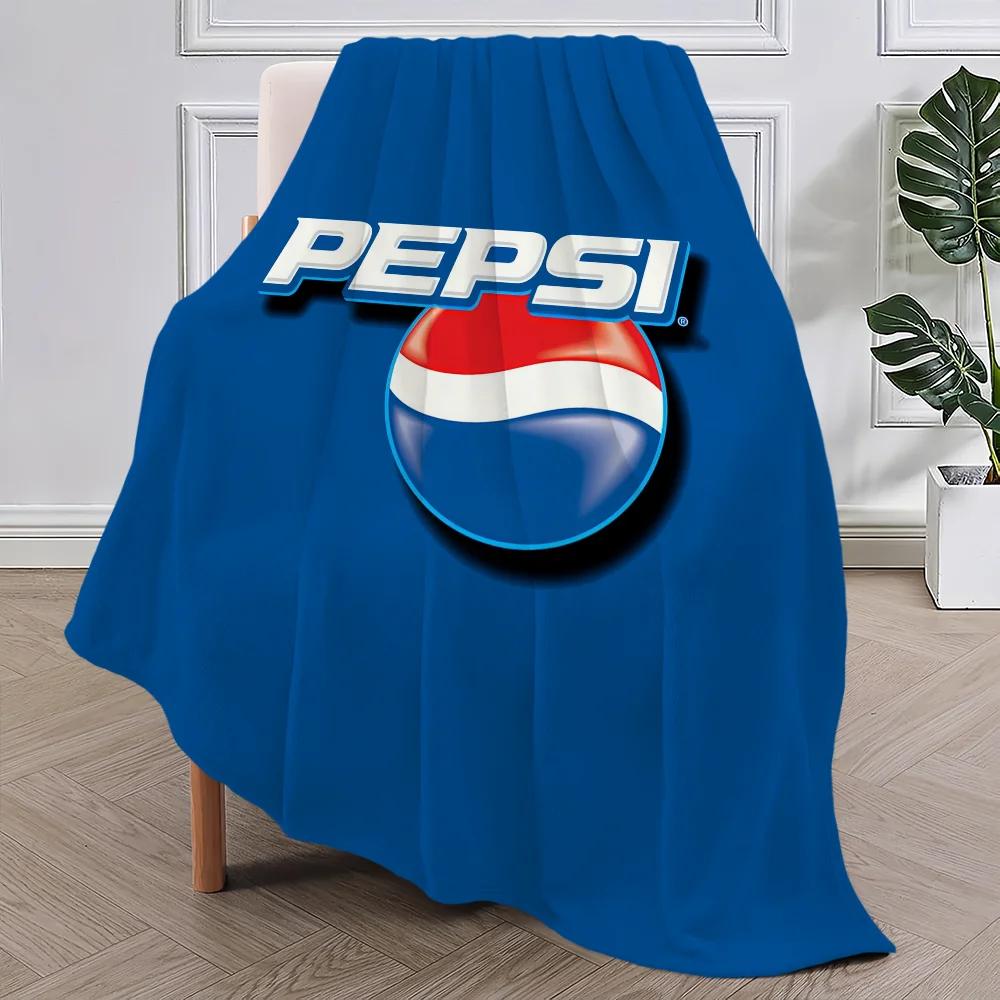 Fashion Art P-pepsi C-cola Logo Blanket Plush Nap Sofa rug for Living Room Warm Office Bedroom Birthday Home Travel Kid Gifts