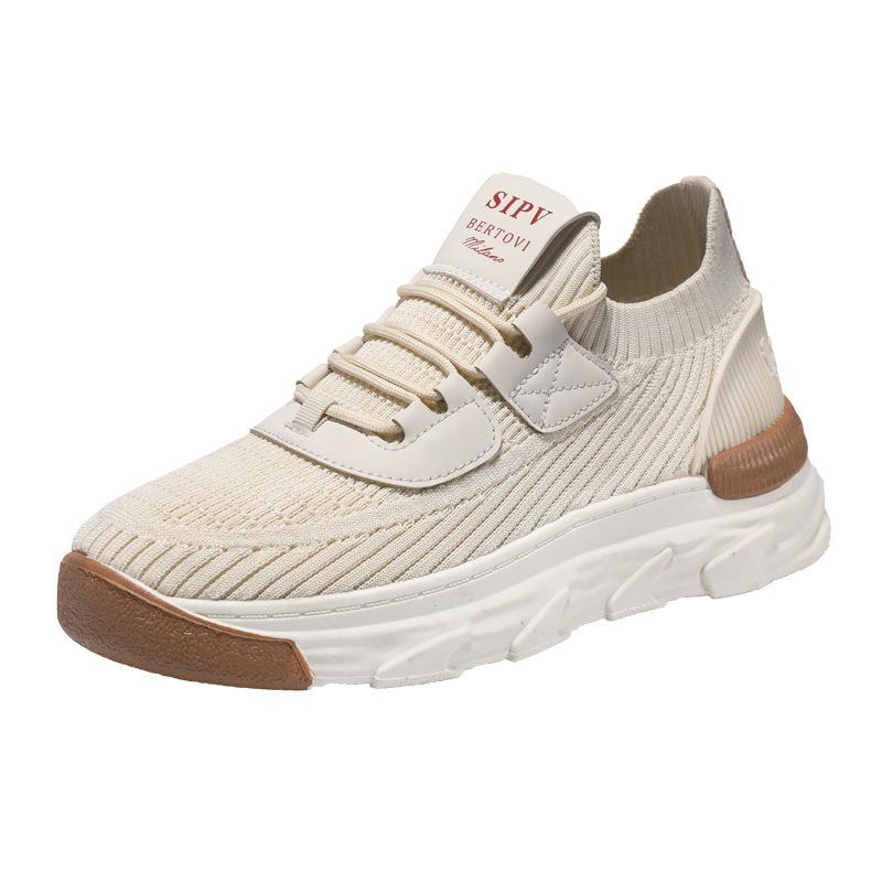 New Men's Shoes Fly-woven Platform Sneakers Comfortable and Trendy Socks Casual Shoes One-pedal Men's Casual Shoes
