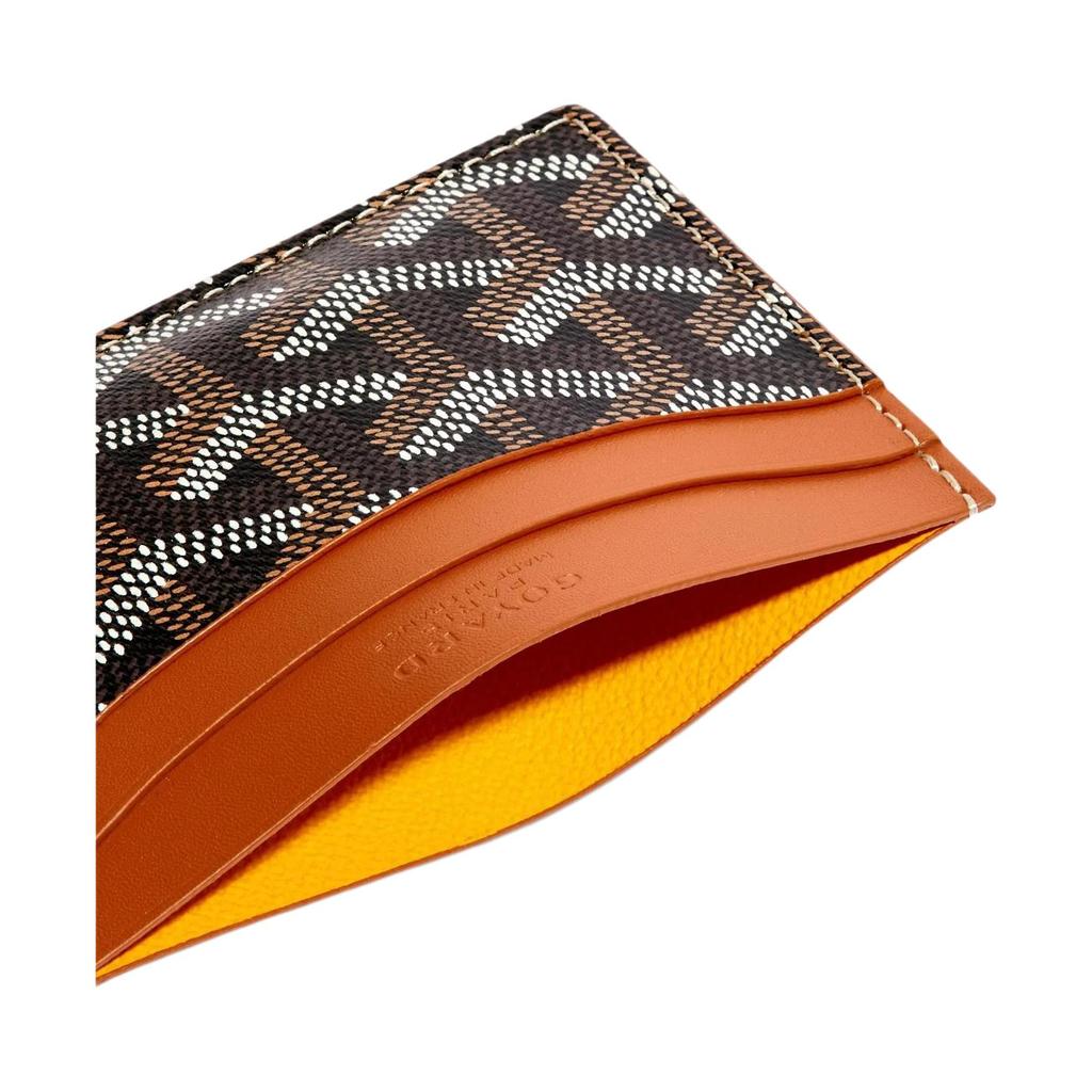 Goyard Porta-Cartões de Lona com Estampa Geométrica Saint-Sulpice e Blocos de Cor em Couro de Bezerro Porta-Cartões Unissex Cor-1 Cor-2 Cor-3 STSULPPMLTY