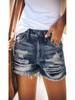 European and American High Waisted Tassel Ripped Denim Shorts for Women