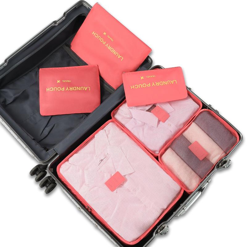 6Pcs Clothes Luggage Travel Blanket Shoes Organizers Bag Suitcase Pouch Packing Cubes Travel Bag Organizer