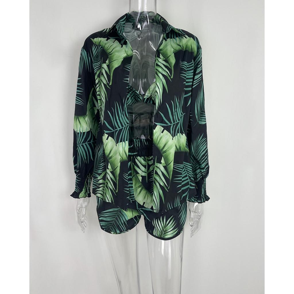 Women's Sexy Three Piece Suit,Beach Fashion Shorts Suit