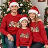 Rodzinna bluzka z długim rękawem, sweter świąteczny, rodzinna świąteczna koszulka sportowa z okrągłym dekoltem, ciepło zimowe