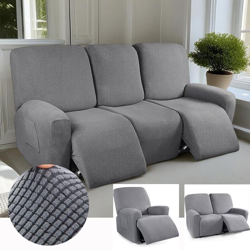 1/2/3seater Recliner Sofa Covers for Living Room Stretch Jacquard Washable Armchairs Slipcover Couch Cover Protects Furniture