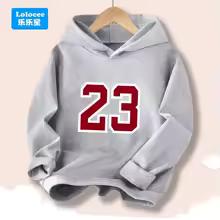 Neuer Baumwoll-Pullover-Hoodie mit Aufdruck Nummer 23 für Jungen, Langarm, Streetwear, Harajuku Top, Kinder Kapuzenpullover Gr. 23